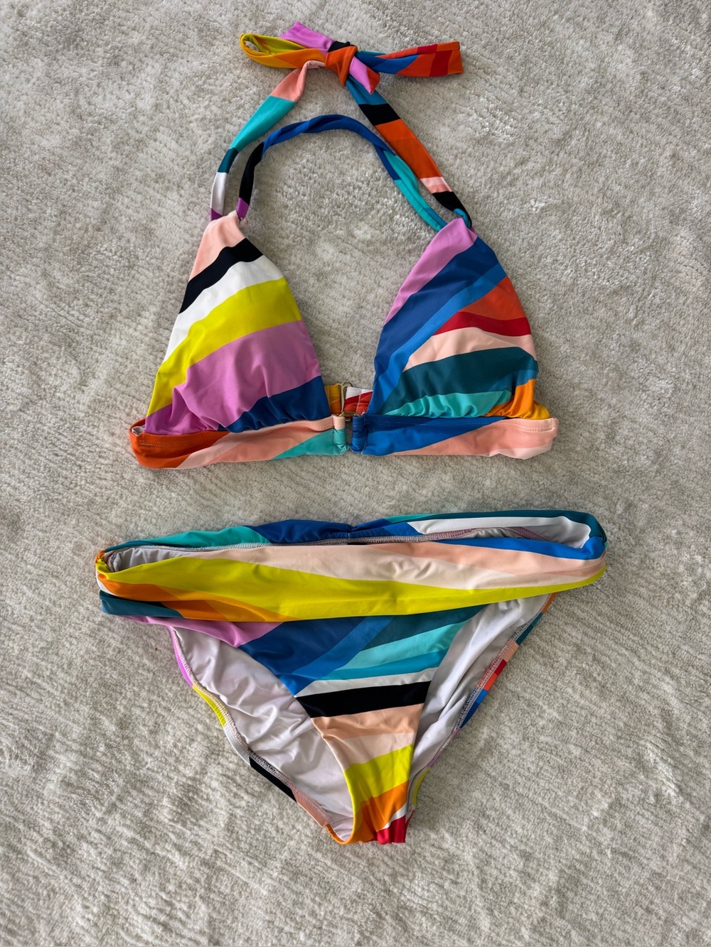 La Blanca Sunscape Shirred Triangle Bikini Set Size 14